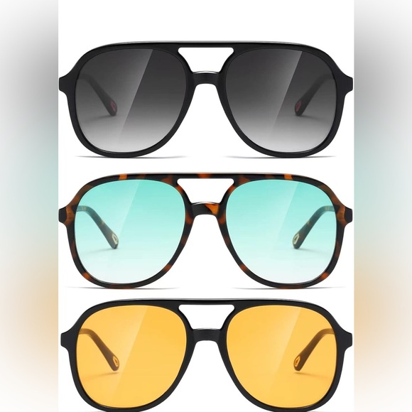 THINK VINTAGE ONLINE Accessories - 3 PAIR Retro  Aviator Sunglasses  for Men *NEW*
 70s Stylish Vintage NEW